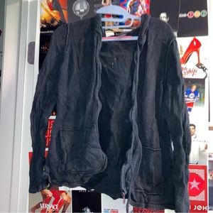 Vintage Sutton Studio Linen & Cotton Hooded Zip Up Jacket